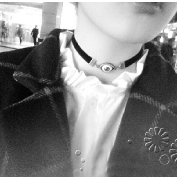 Evil Eye 90s Style Black Choker Illuminati Gypsy - Picture 3 of 3