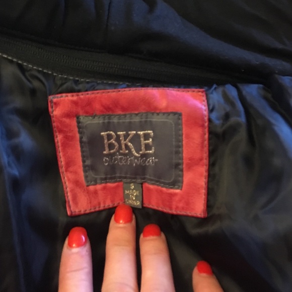 Never Worn! Red faux leather BKE jacket!