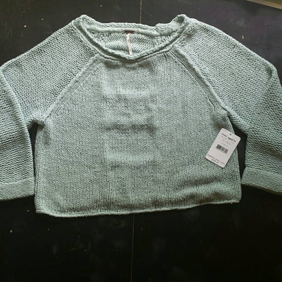 NWOT Free People Endless Stories Crop in Sea Spray - Picture 3 of 4