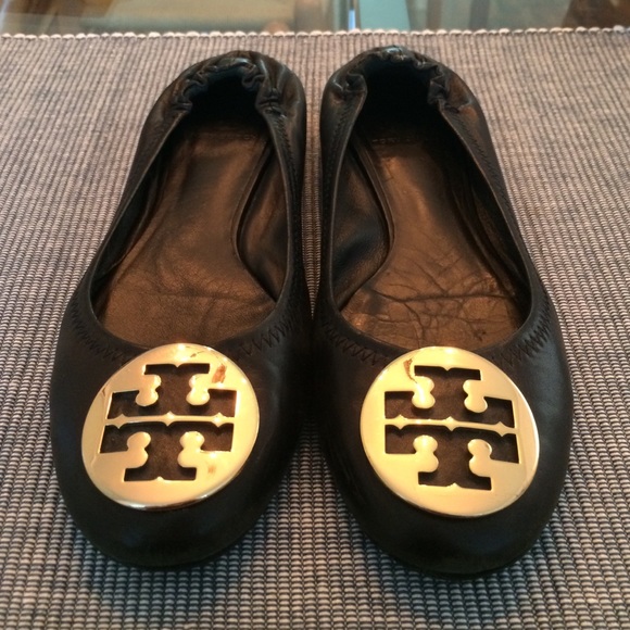Tory Burch black Reva flats