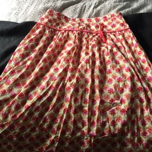 J crew flowered midi skirt