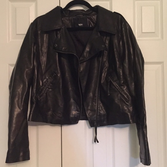 Faux leather moto jacket