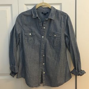 Chambray polka dot shirt - adorable
