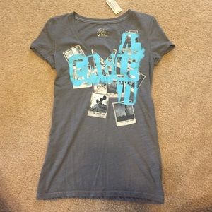 Graphic V-neck top