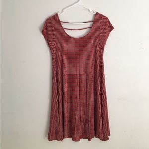 American Eagle Red and Black Striped Dress