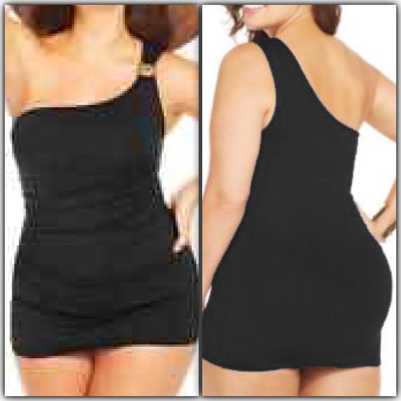 Michael Kors Other - Michael Kors One Shoulder Maillot Black Plus Size