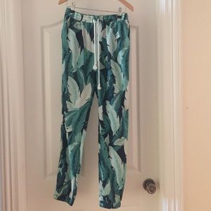 Leaf pattern loose pants