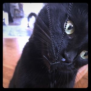 Black oragami cat necklace kitty