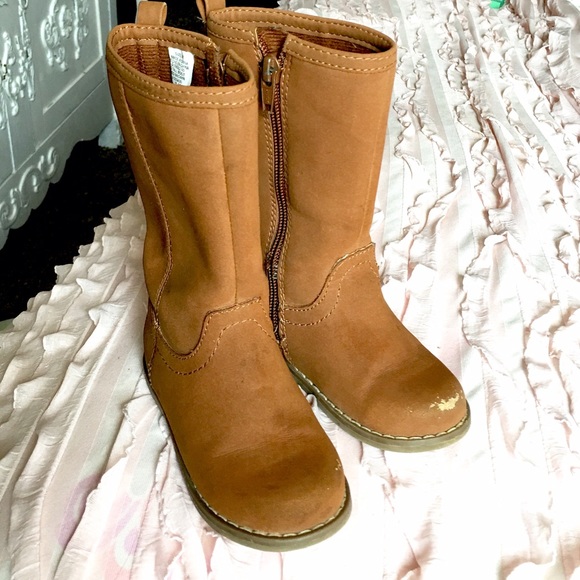 👢🎀 Gap Toddler Tall Riding-Moto Tan Sz 6 Boots👢