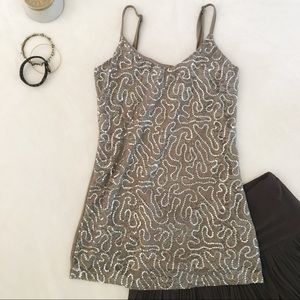 Vanity Jersey and Lace Sequined Cami