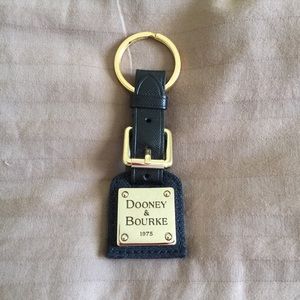 Black Leather & Gold Keychain