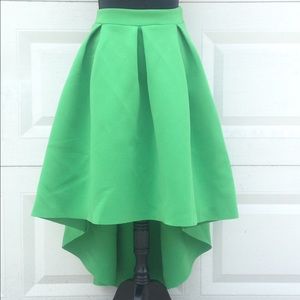 Green High Low Scuba Skirt