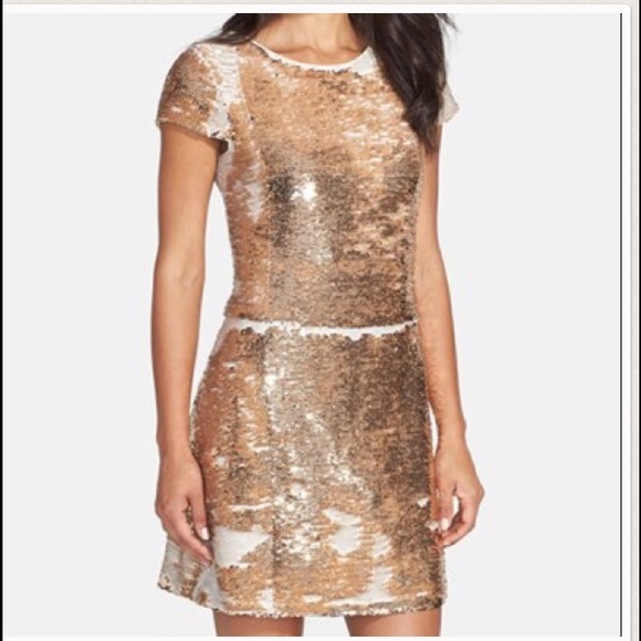 vince camuto white sequin dress
