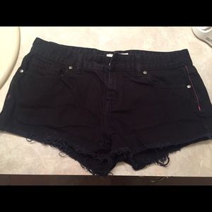 PINK Black Denim Shorties 6