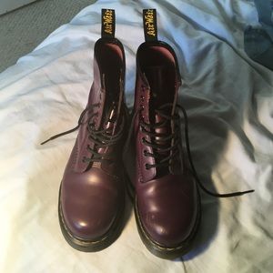Dark purple Dr. Martin boots