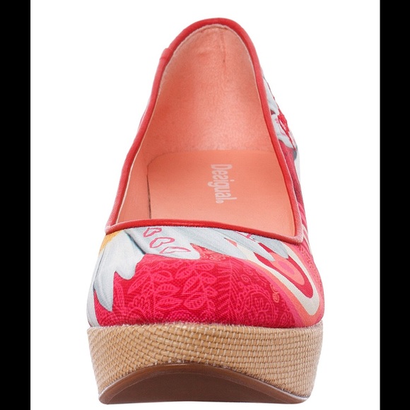 2X HP DESIGUAL DAISY WEDGE SHOES - Picture 4 of 5