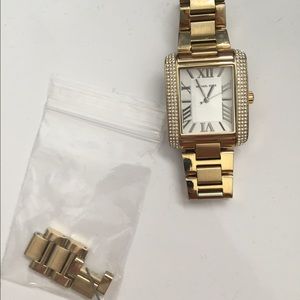 gold Michael Kors square face watch