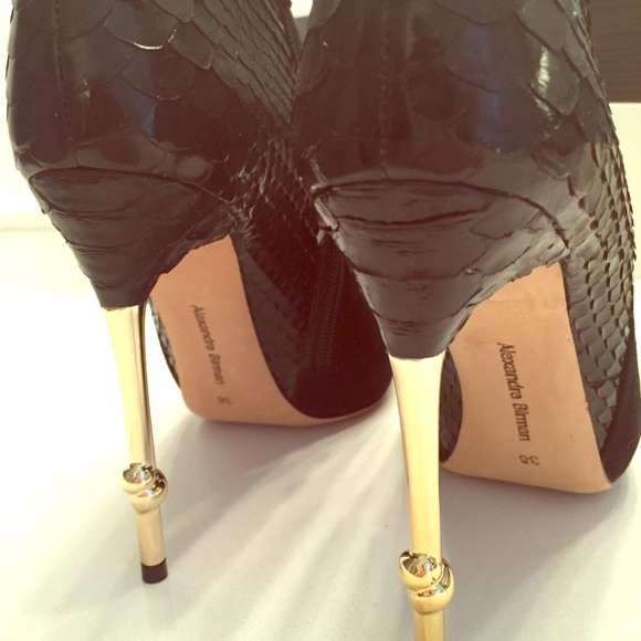 Alexandre Birman black Bootie and gold heel