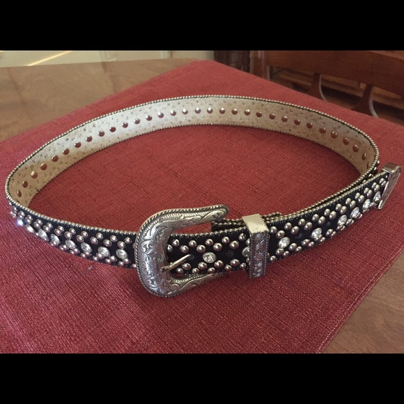 Guess black faux suede studded belt