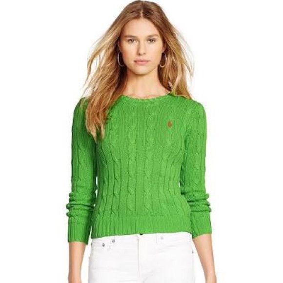 Ralph Lauren Cable-Knit Cotton Sweater - Green