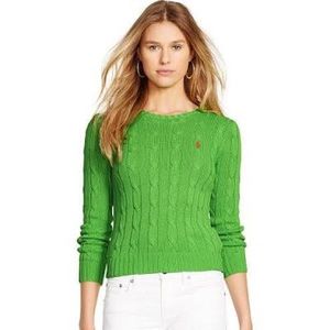 Ralph Lauren Cable-Knit Cotton Sweater - Green
