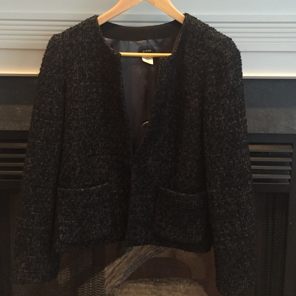 J.Crew Wool Tweed Jacket in Charcoal/Black - Picture 2 of 2
