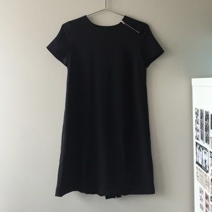 Zara pleated black shift dress