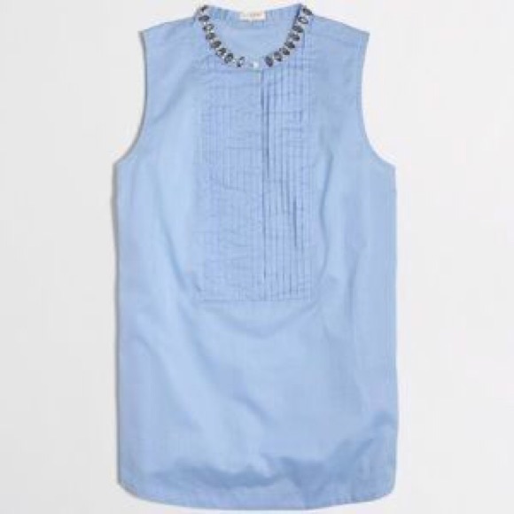 J. Crew Tops - J. Crew Jeweled Tuxedo Tank