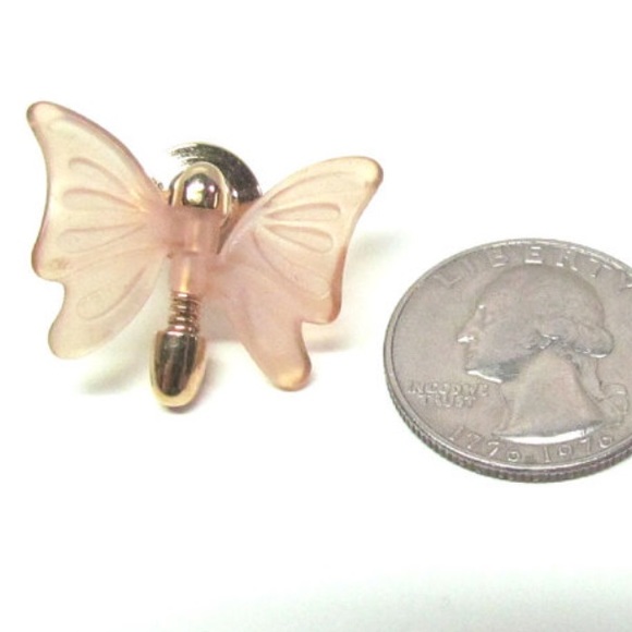 Avon Butterfly Pin, Gold Tone Body & Plastic Wings - Picture 2 of 4