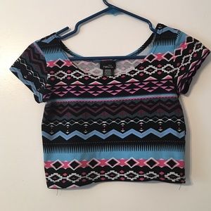 Tribal Print Crop Top