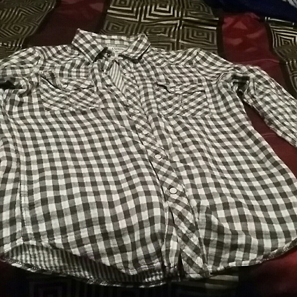 Men's light grey plaid button up - Picture 1 of 4