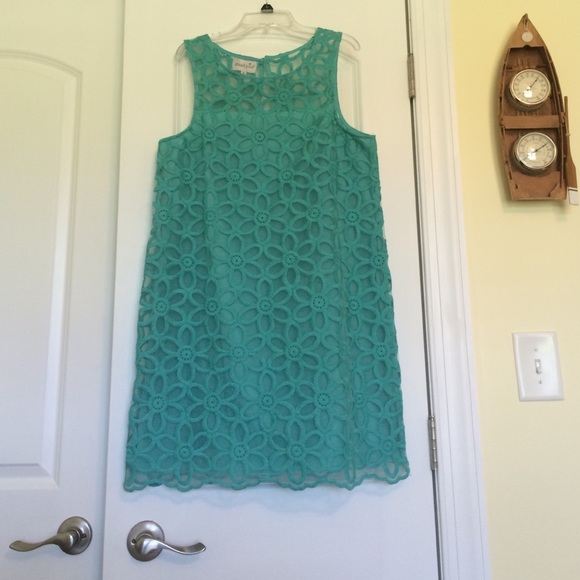 Mudpie Teal Flower Material Dress