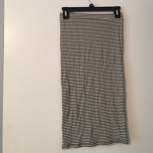 Striped Midi Pencil Skirt