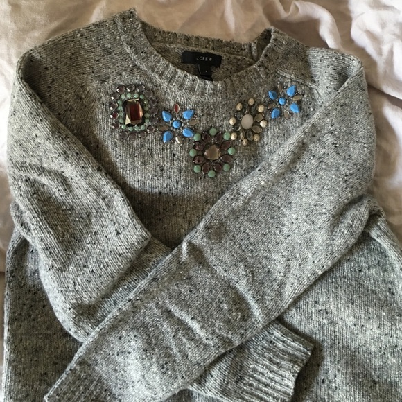 Embellished collar J. Crew sweater