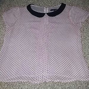 Sheer polka dot shirt