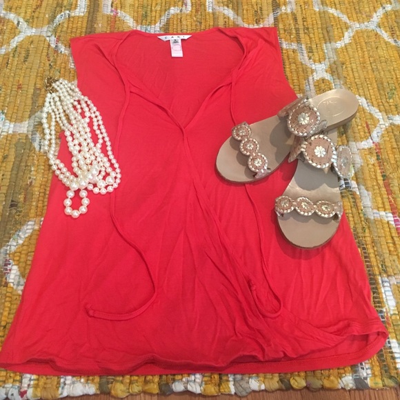 CAbi, size small, orange wrap top