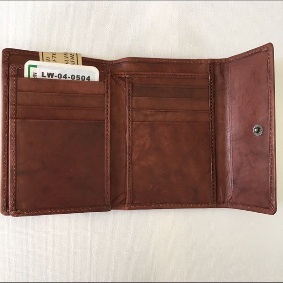 Women's Leather Tri-Fold Wallet Brown - Picture 3 of 4