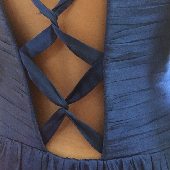 Laundry Ballerina Dress Royal Blue Silk Size 8 - Picture 4 of 4