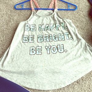 Kids be happy and be bright and be you tank top.