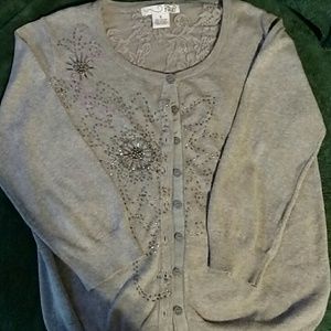 Gray beaded cardigan