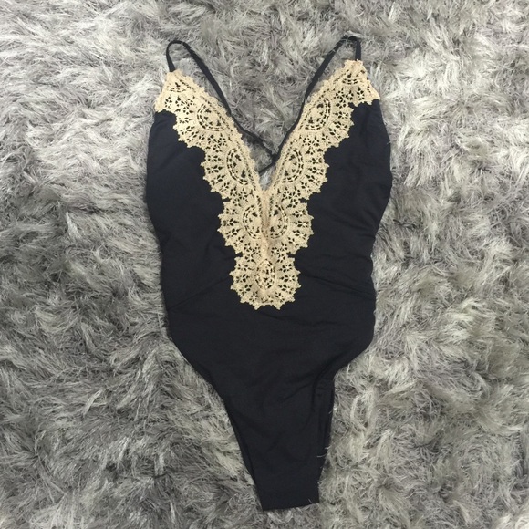 Black blue life eclipse bathing suit