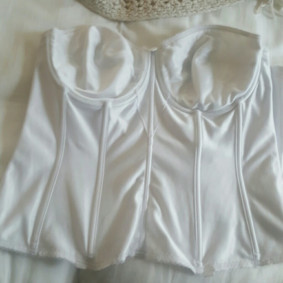 White strapless bra corset