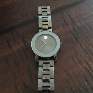 Movado gunmetal colored watch