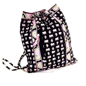 RETIRED--Pink Elephant Drawstring Backpack