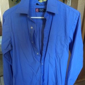 Men's blue dress button up shirt