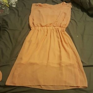 Detailed sleeved mauve dress