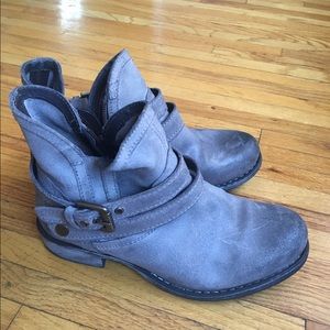 Diba True grey leather booties