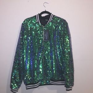 Jaded Sequin Mermaid Bomber Jacket Taylor Swift.