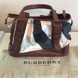 Burberry Leather & Fabric Handbag