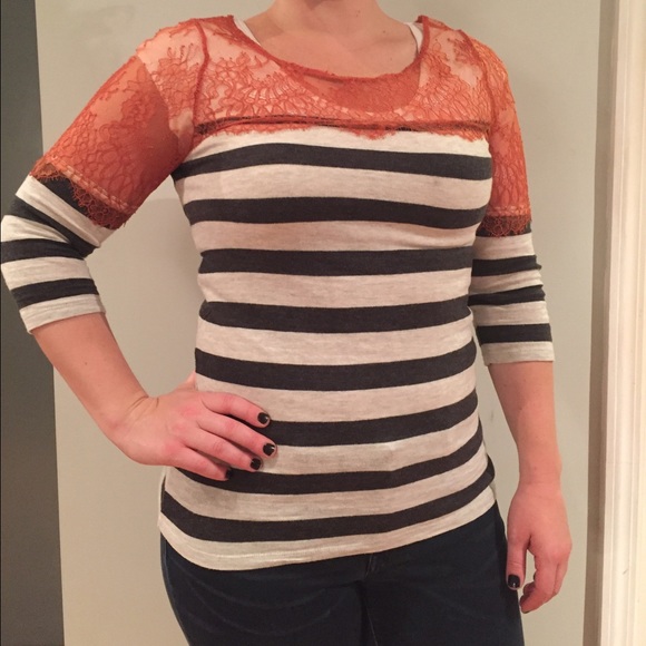 Anthropologie knit and lace top